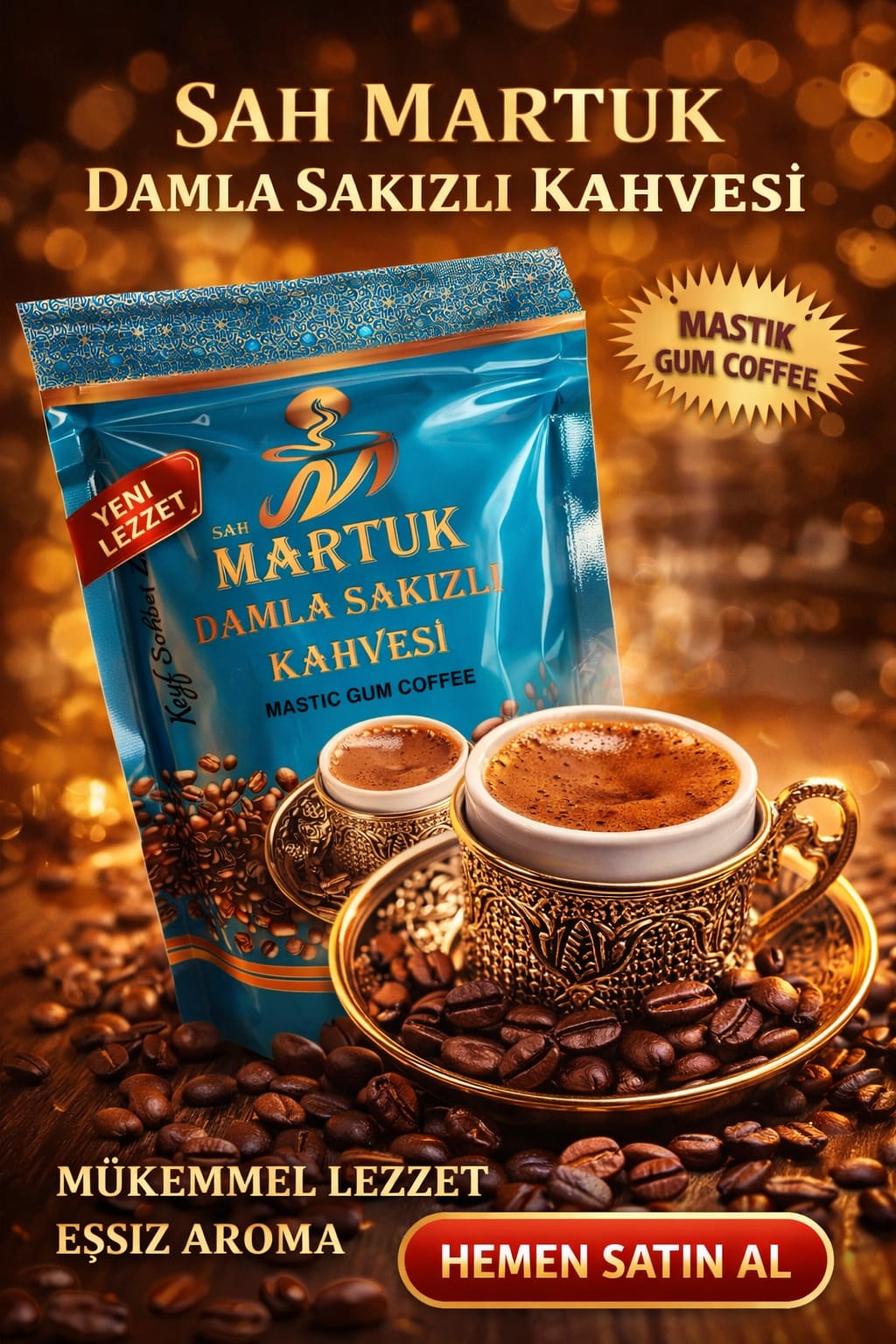 ŞAH MARTUK DAMLA SAKIZLI DİBEK KAHVESİ 200GR